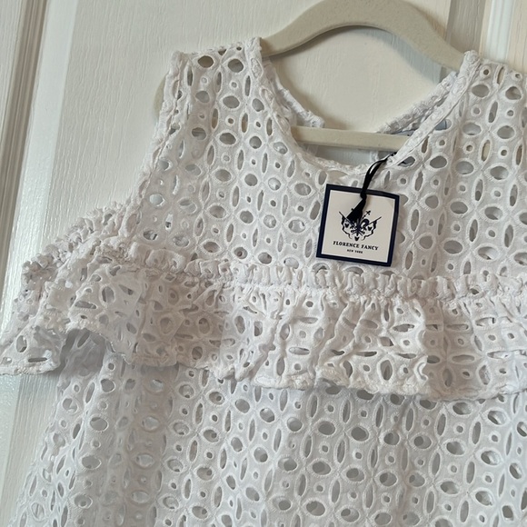 NWT FLORENCE FANCY Cold Shoulder White Eyelet Beach Dress - Picture 5 of 10